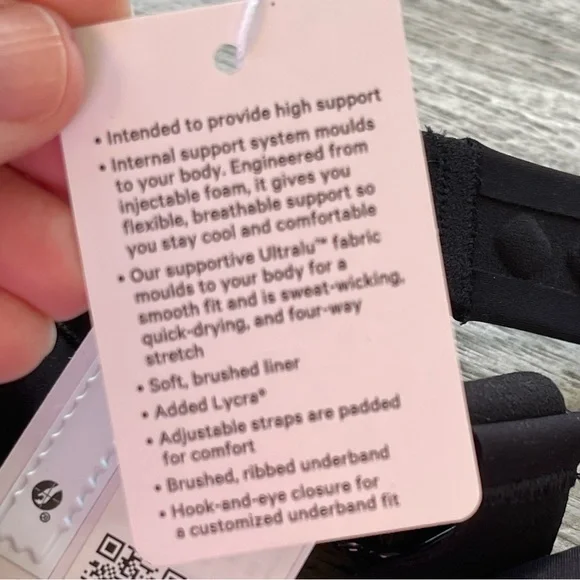 Lululemon Athletica Air Support Black Running Bra Size 36D NWT - Picture 5 of 7